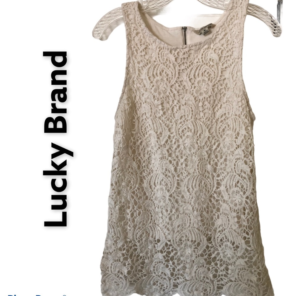 Lucky Brand Cream Lace Tank Top